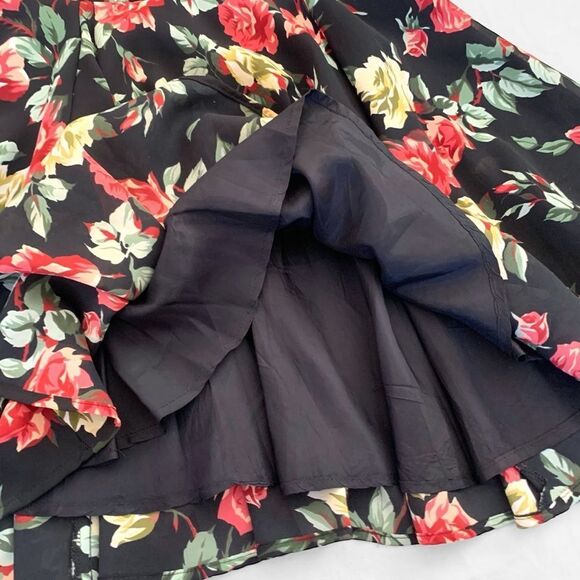 Vintage Mica Dark Floral Chiffon Mini Dress - Picture 5 of 8